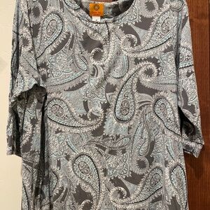 Ruby Rd. Paisley Patterned Top